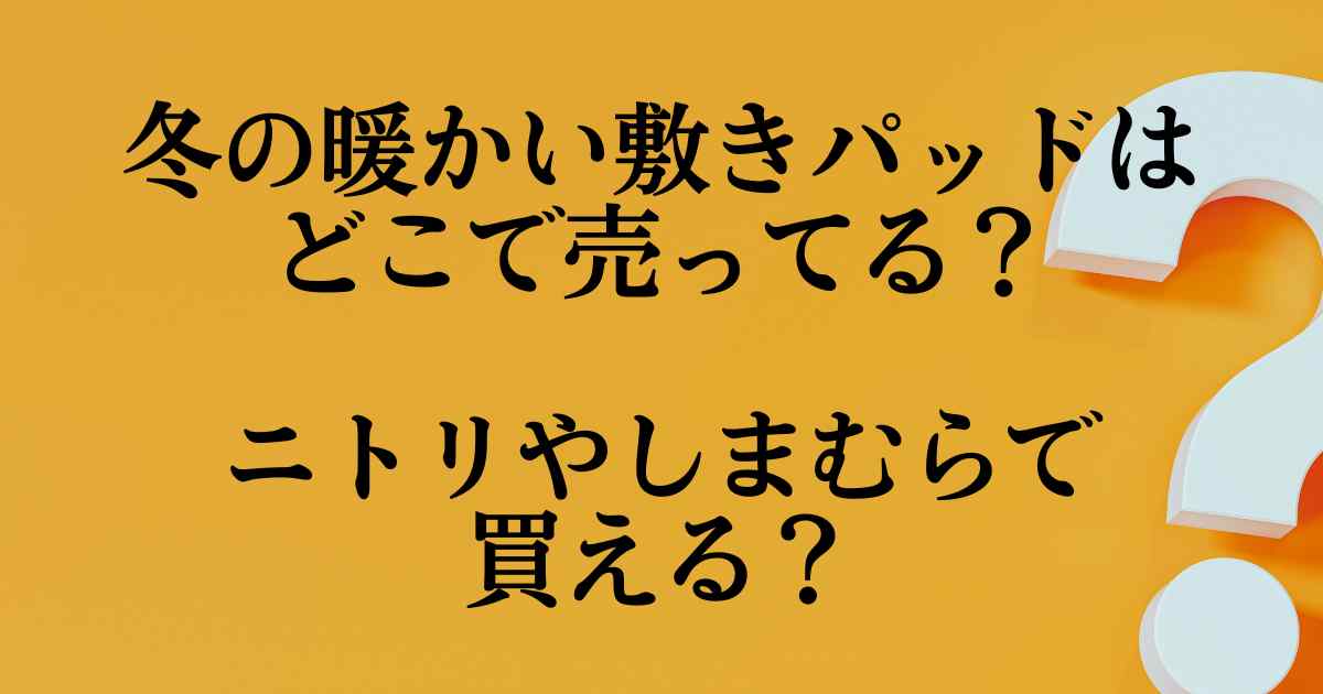 冬の暖かい敷きパッドはどこで売ってる？ニトリやしまむらで買える